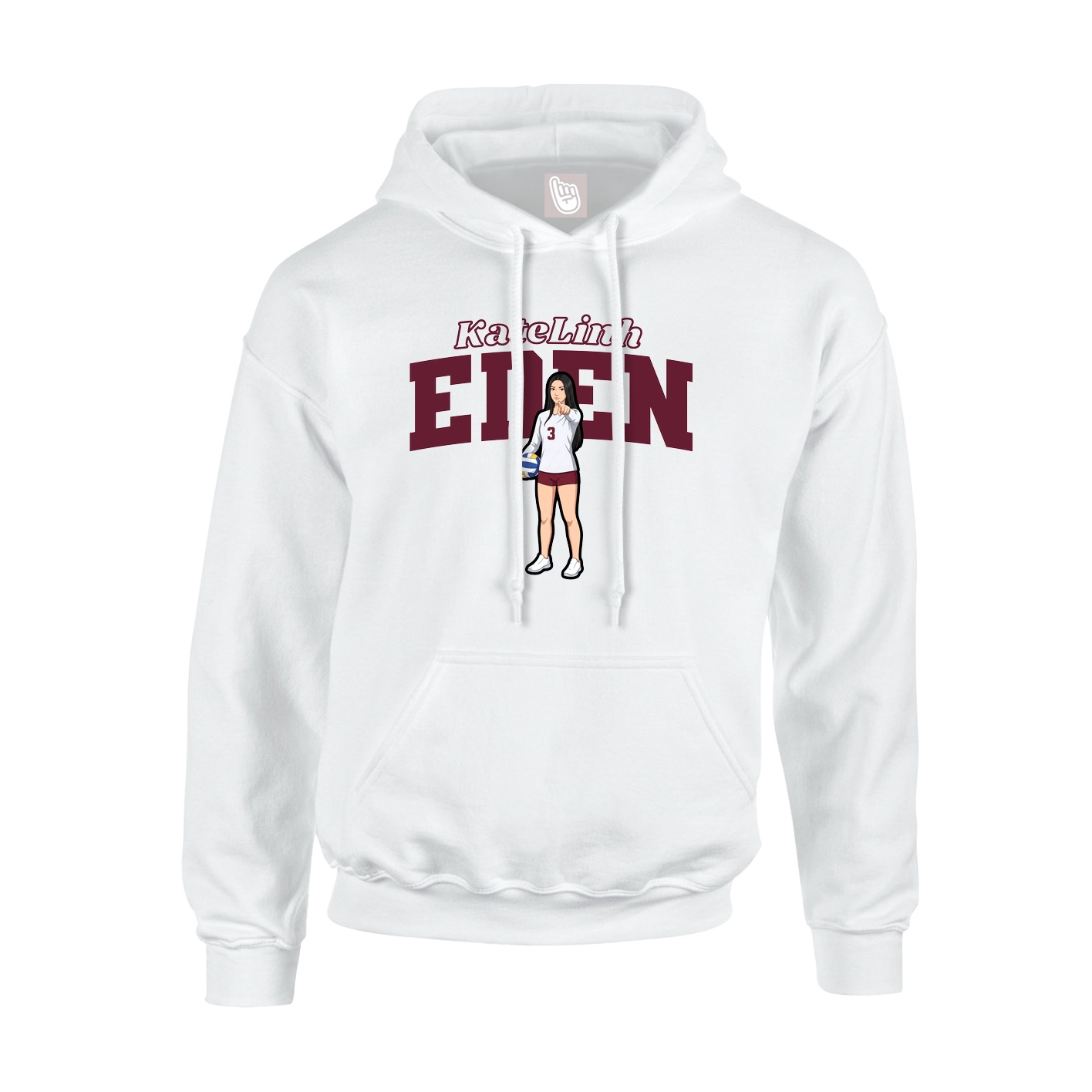 Hoodie — Name Arch in White
