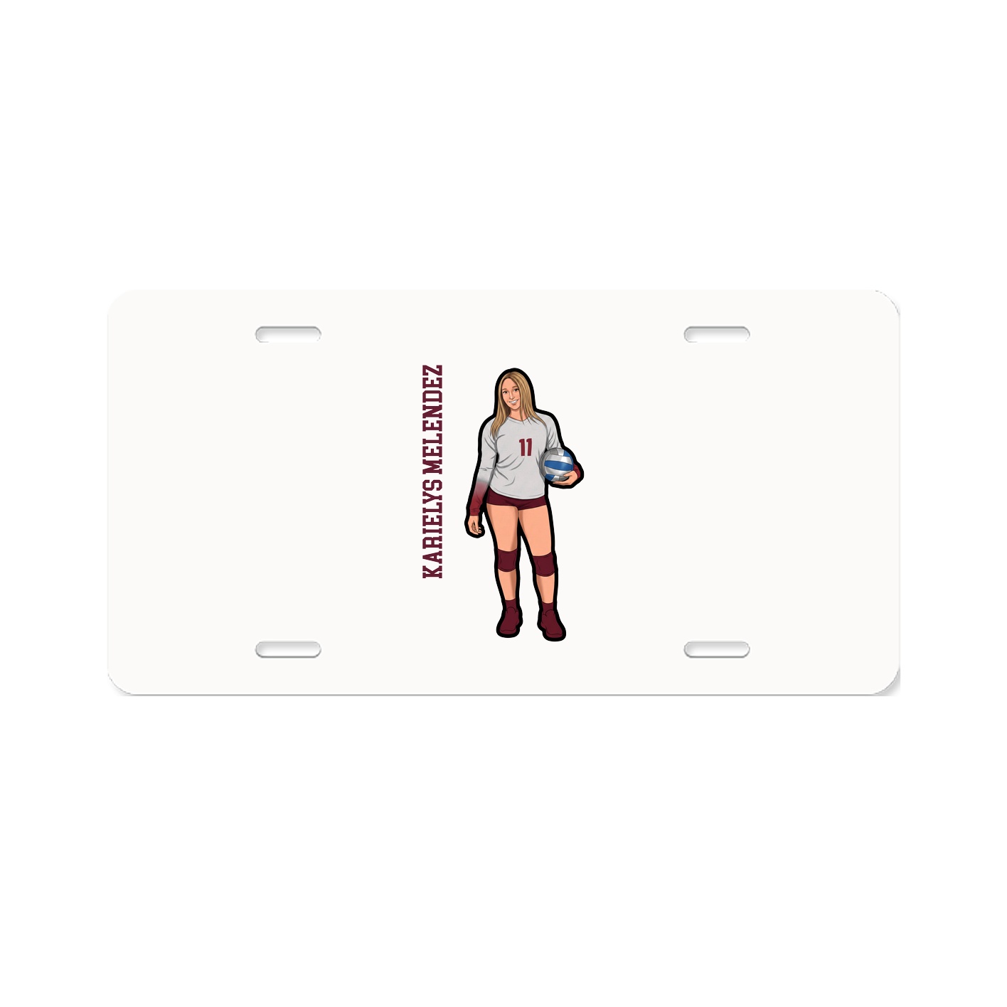 License Plate — Name Vertical in Classic