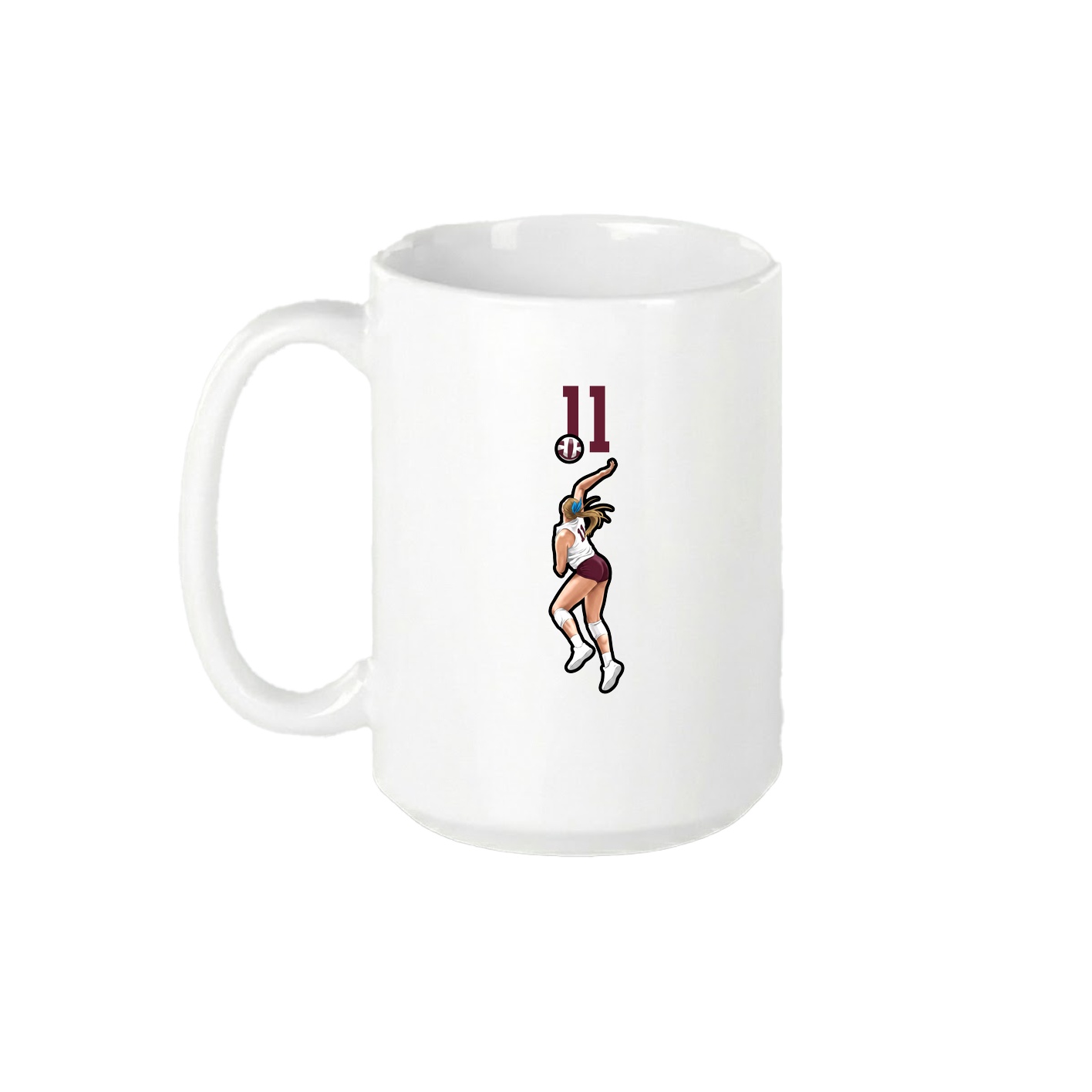 15oz Coffee Mug — Number Top in White