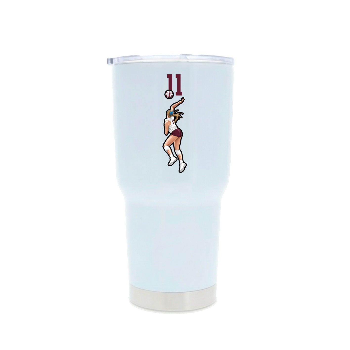 30oz Stainless Steel Tumbler — Number Top in White
