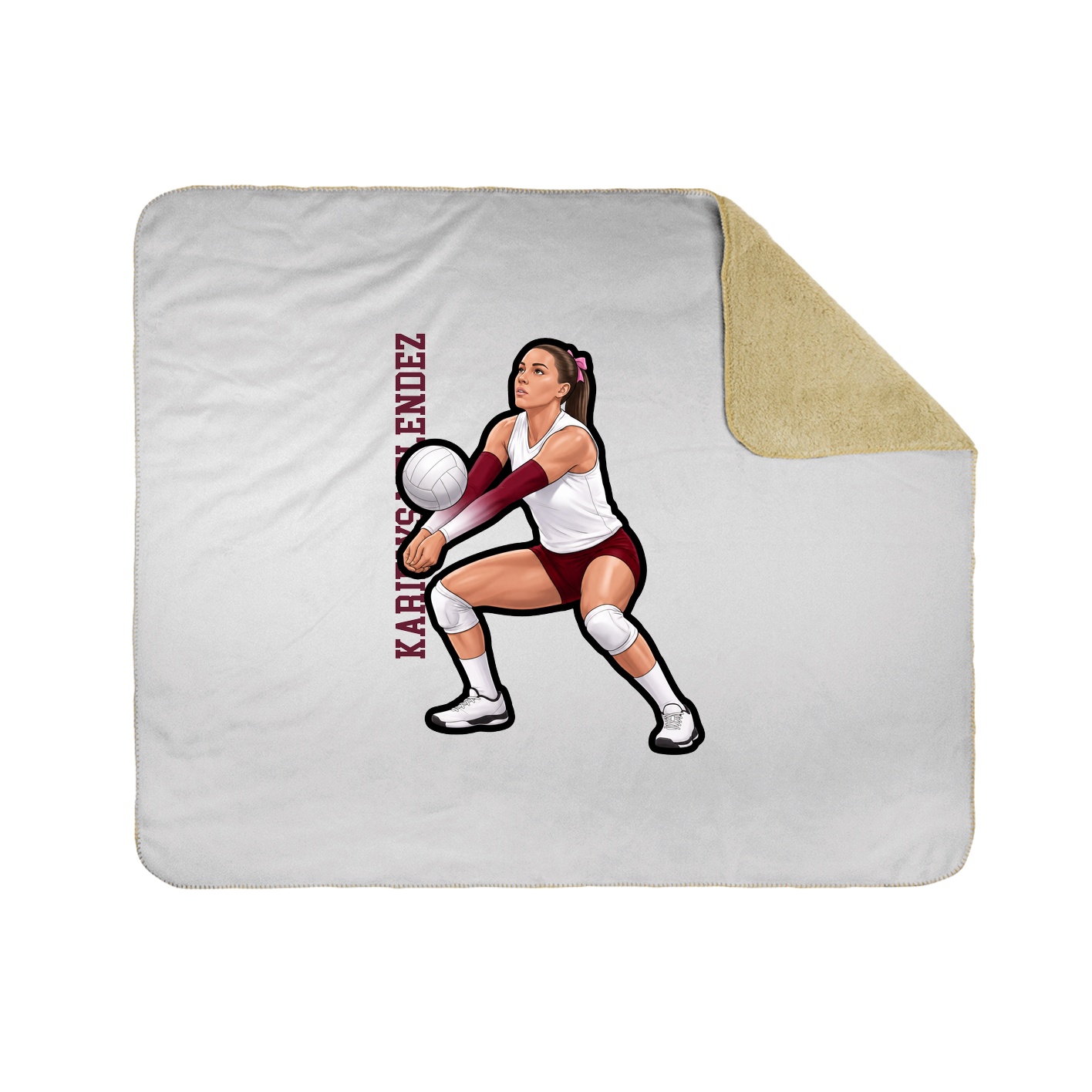 Throw Blanket — Name Vertical in White