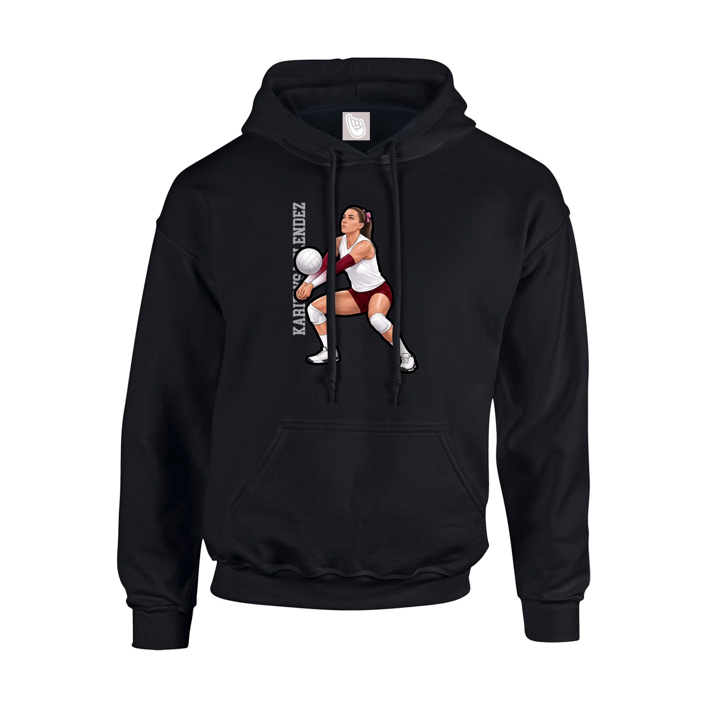 Youth Hoodie — Name Vertical in Black