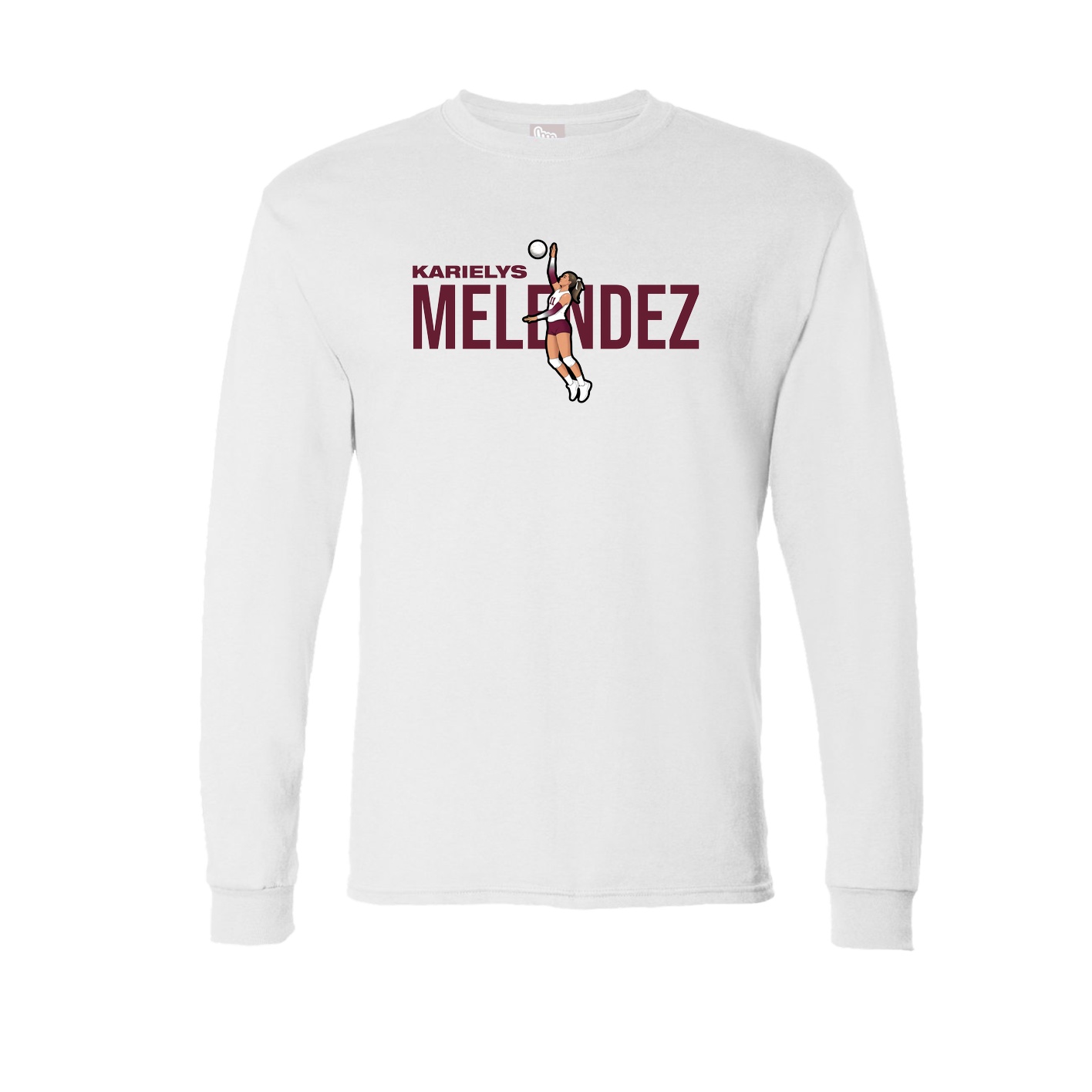 Long Sleeve Tee — Player Name in White