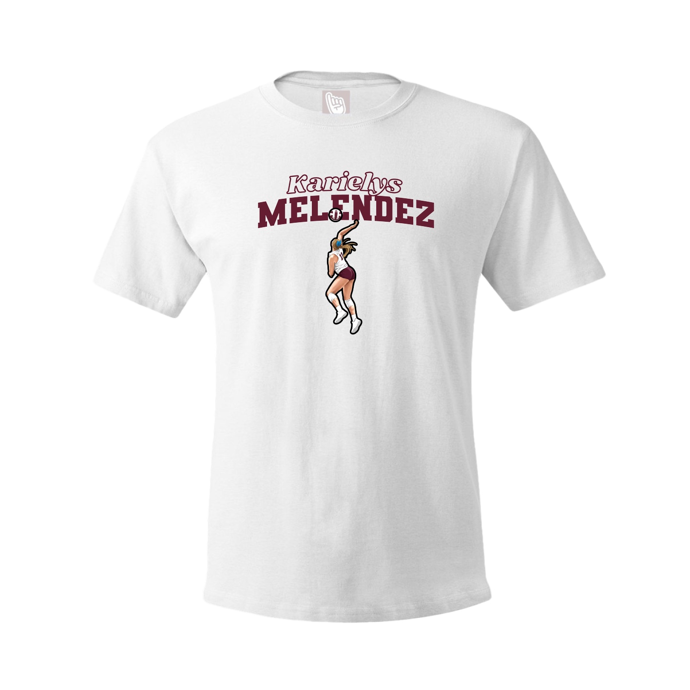 Youth Tee — Name Arch in White