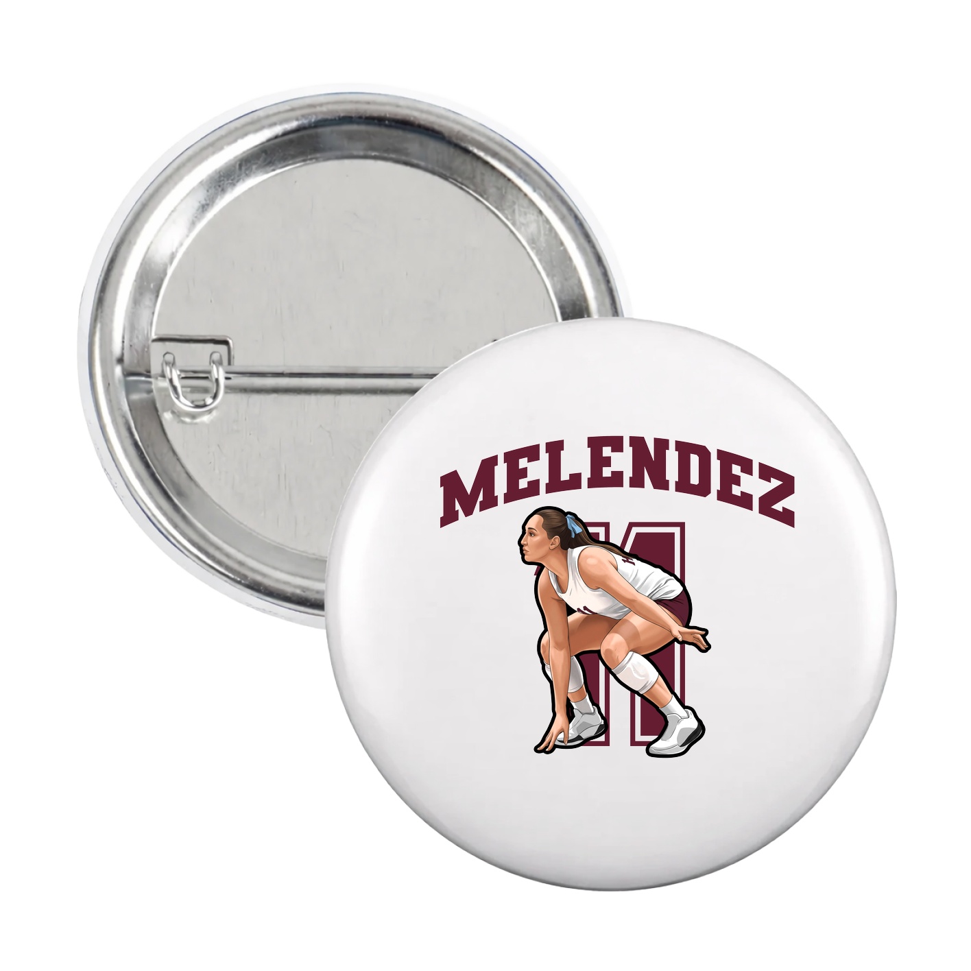 Game Day Button — Number in White