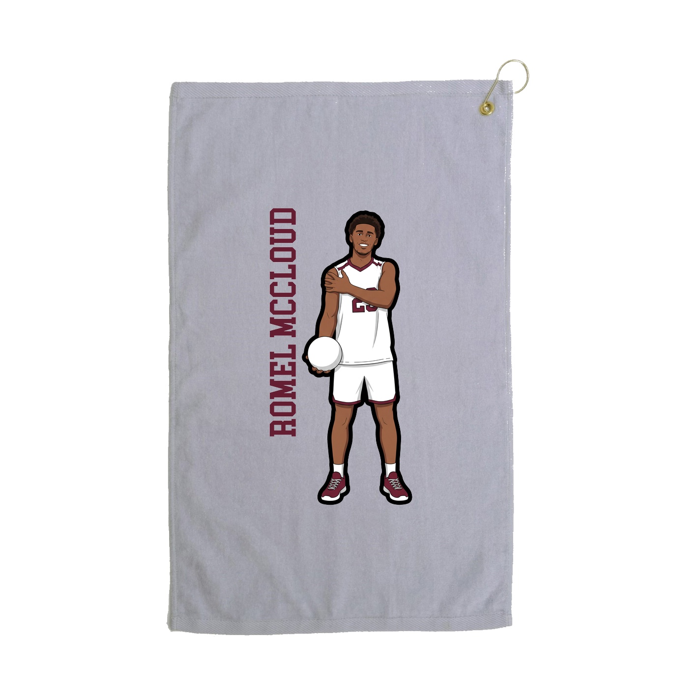 Golf Towel — Name Vertical in Grey