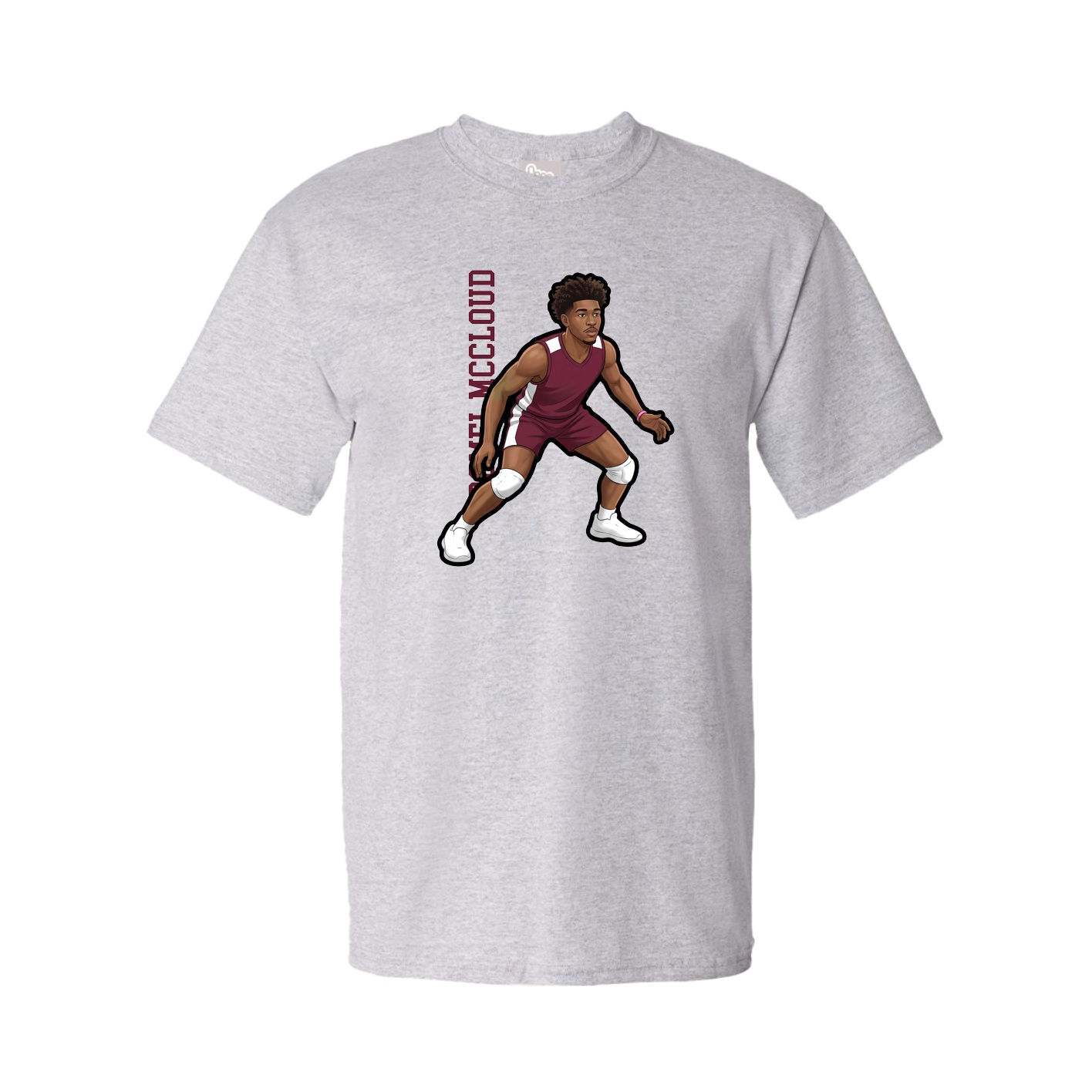 Youth Tee — Name Vertical in Grey