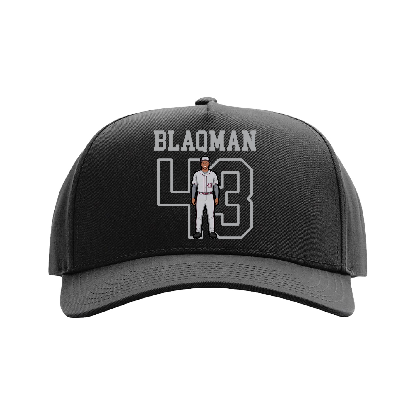 Full Fabric Five-Panel Champ Cap — Shirsey in Black
