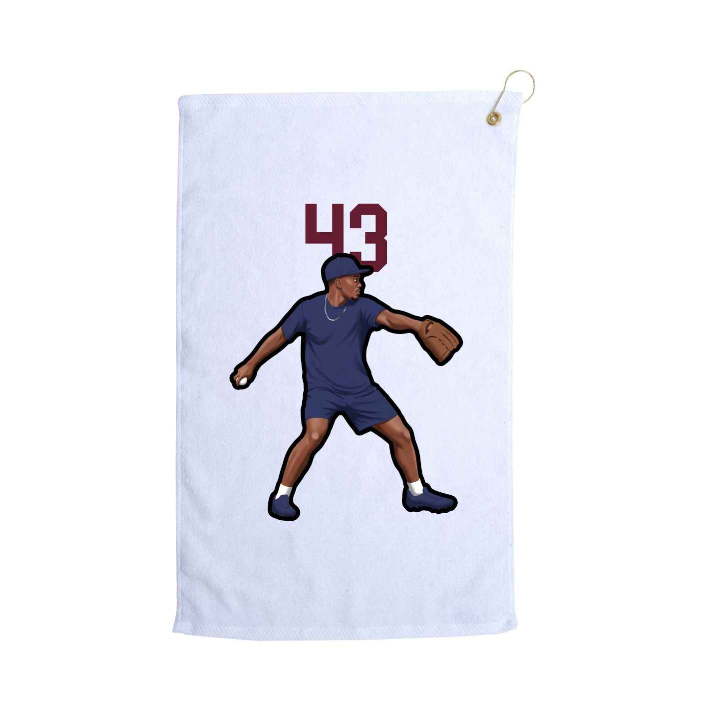 Golf Towel — Number Top in White