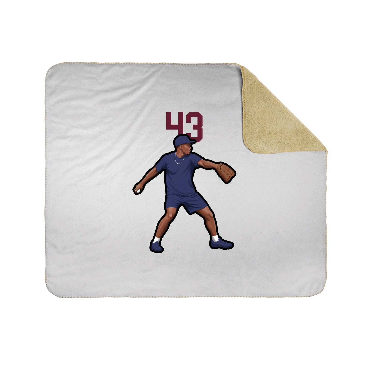 Throw Blanket — Number Top in White