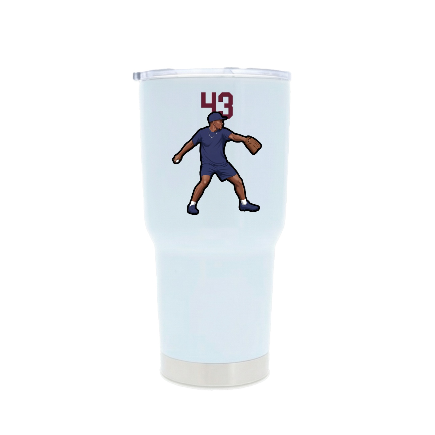 30oz Stainless Steel Tumbler — Number Top in White