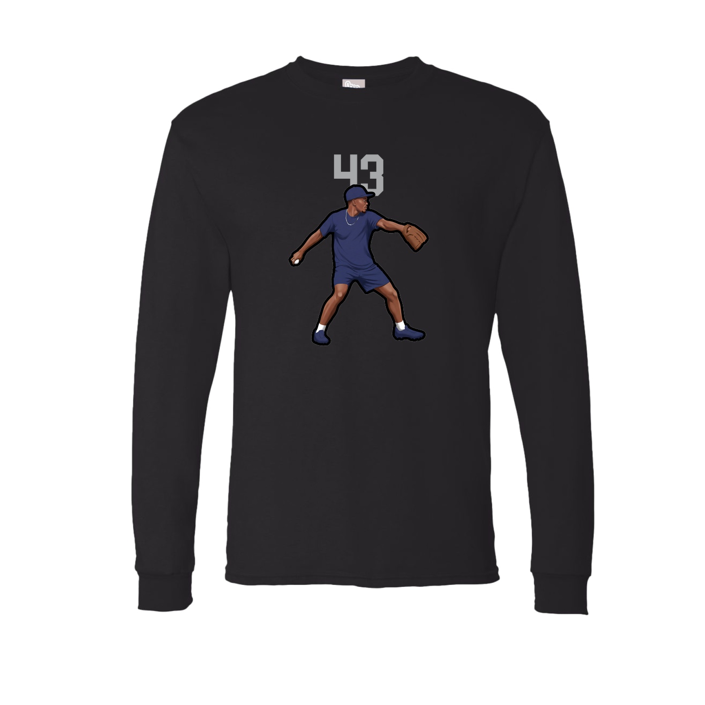 Long Sleeve Tee — Number Top in Black
