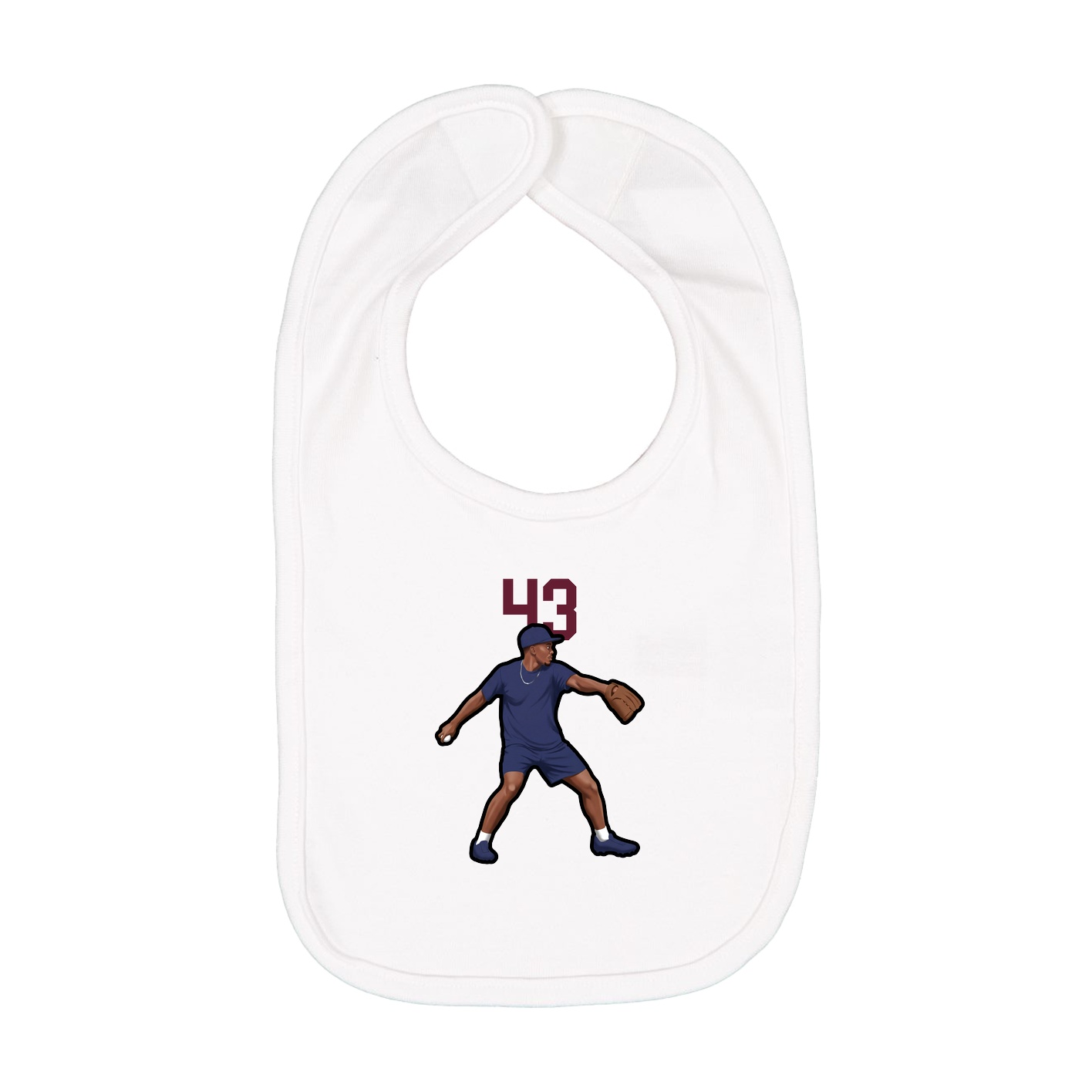 Infant Bib — Number Top in White