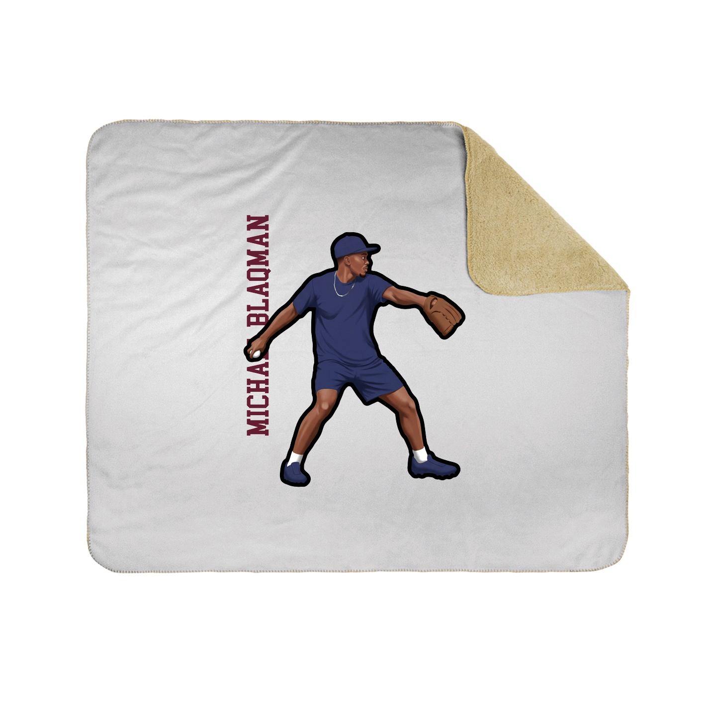 Throw Blanket — Name Vertical in White