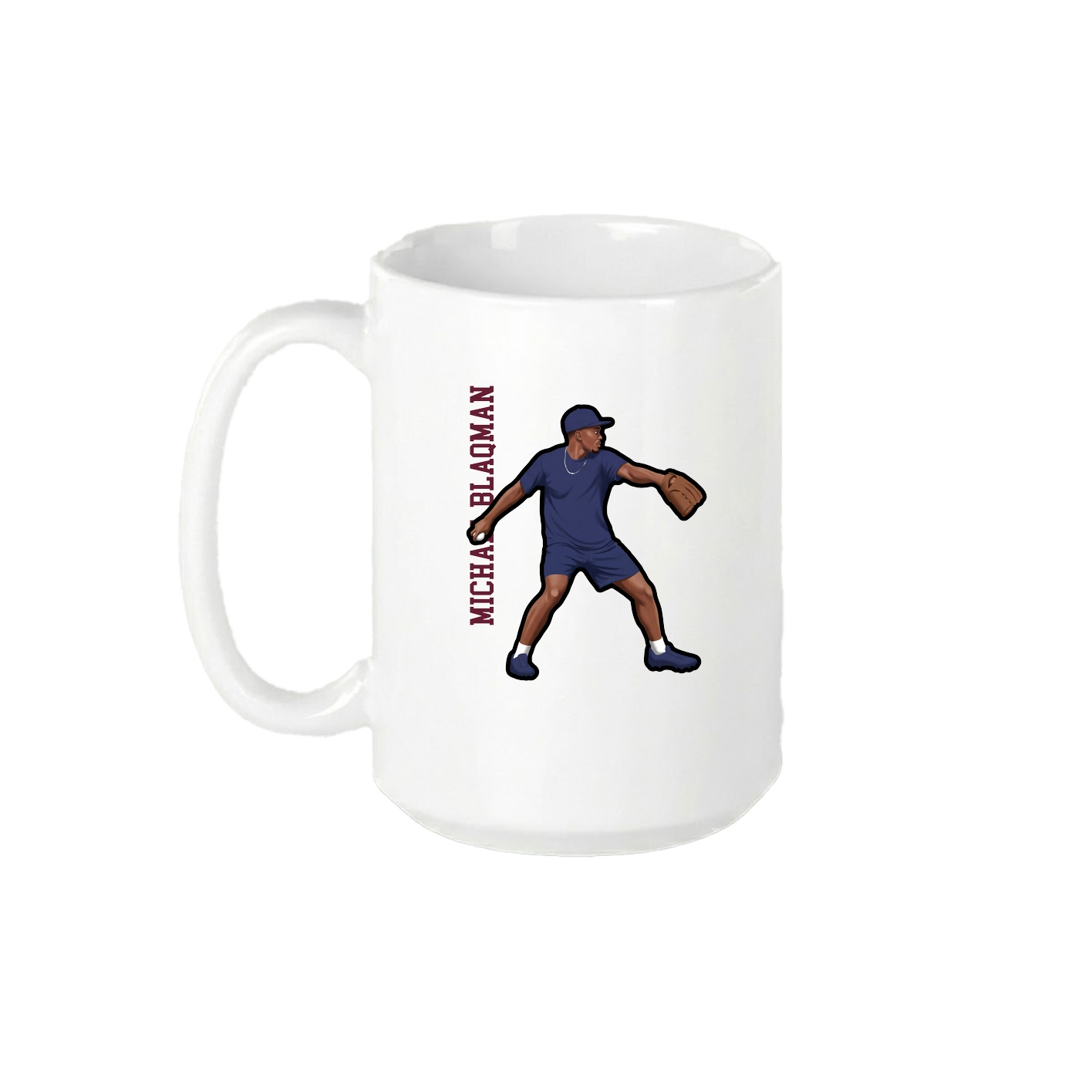 15oz Coffee Mug — Name Vertical in White