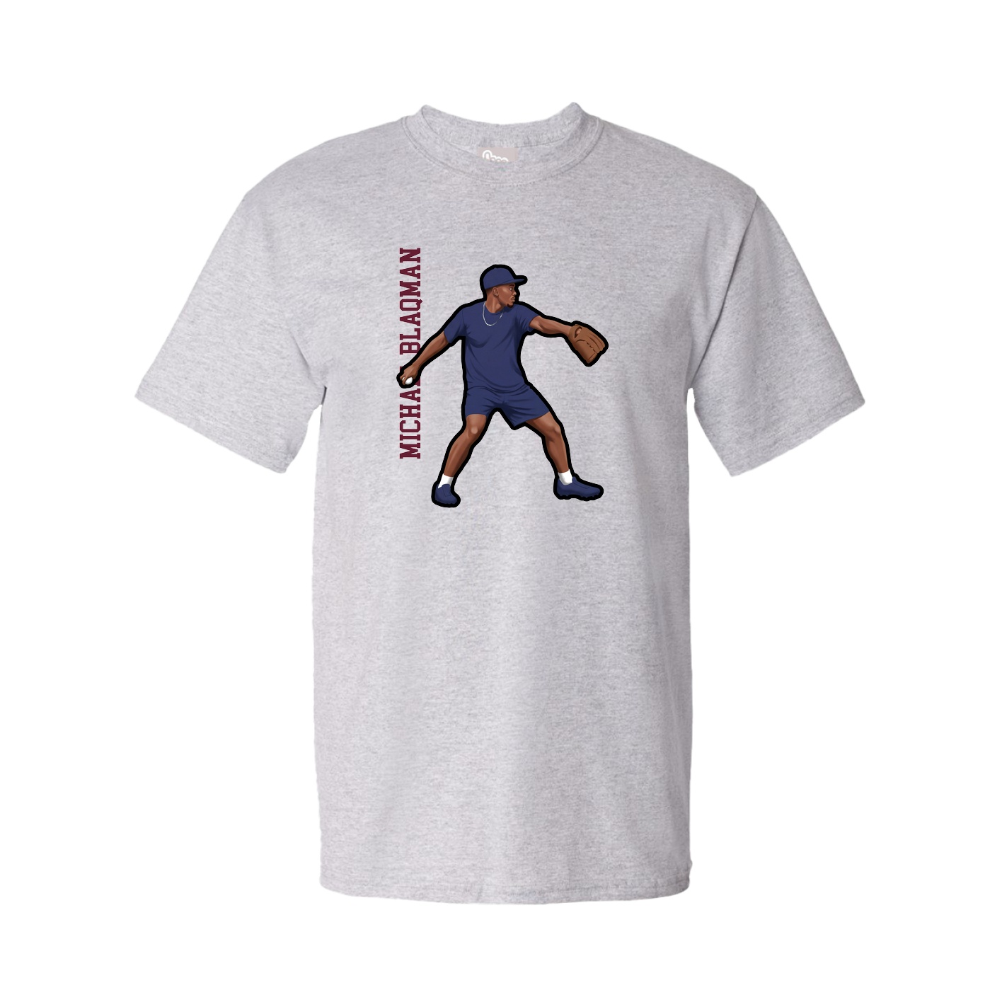 Tee — Name Vertical in Grey