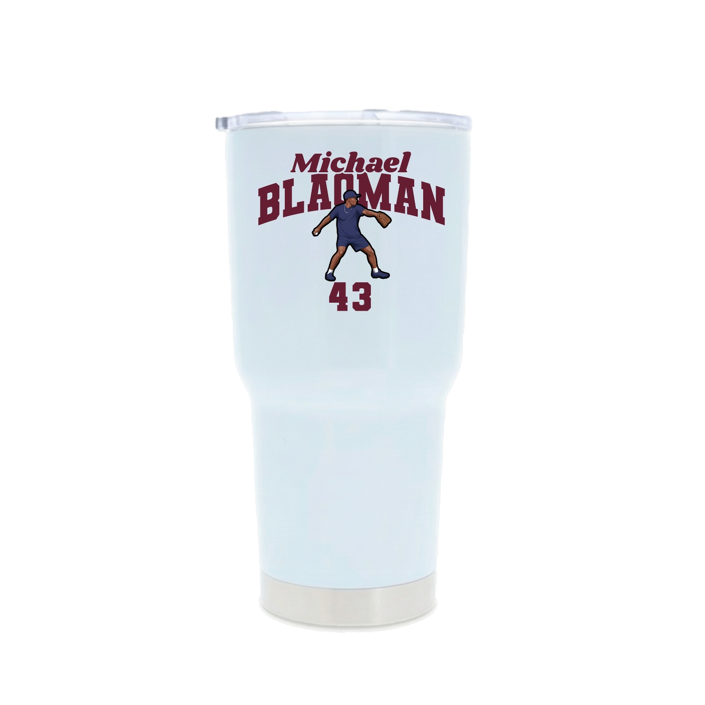 30oz Stainless Steel Tumbler — Signature Arch in White