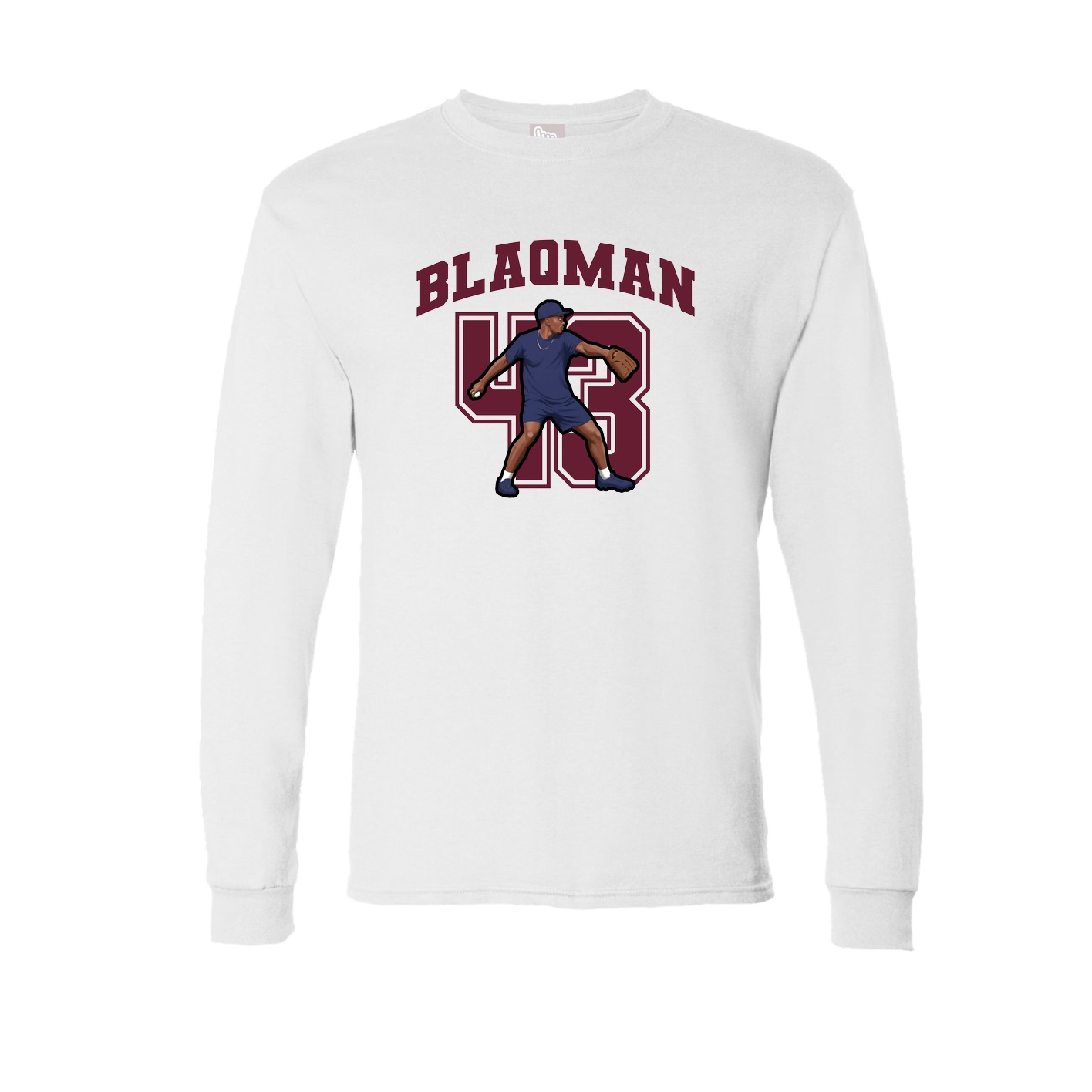 Long Sleeve Tee — Number in White