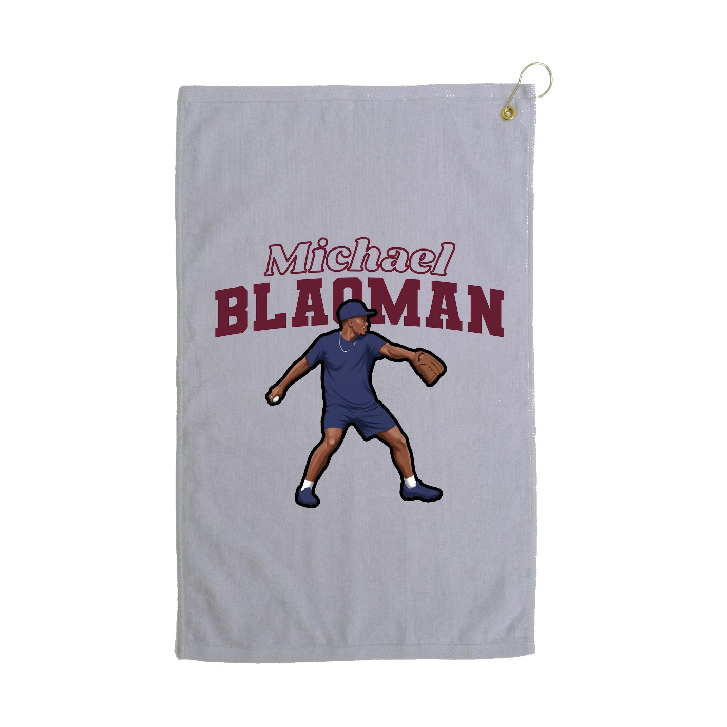 Golf Towel — Name Arch in Grey