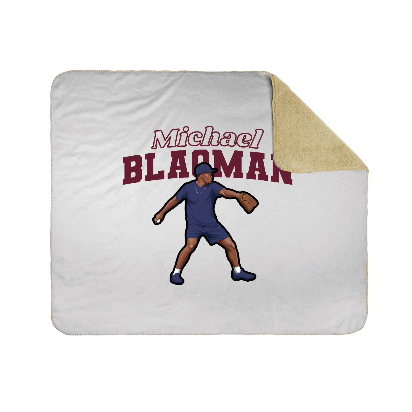 Throw Blanket — Name Arch in White