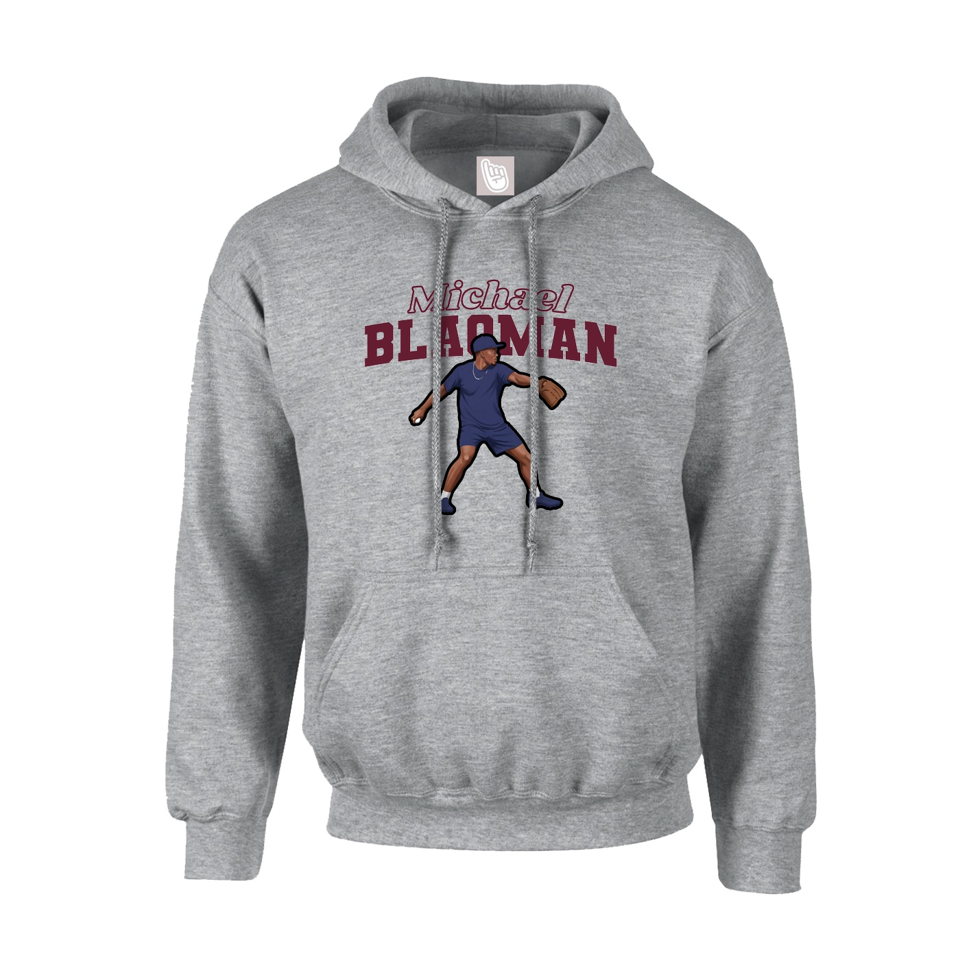 Youth Hoodie — Name Arch in Grey
