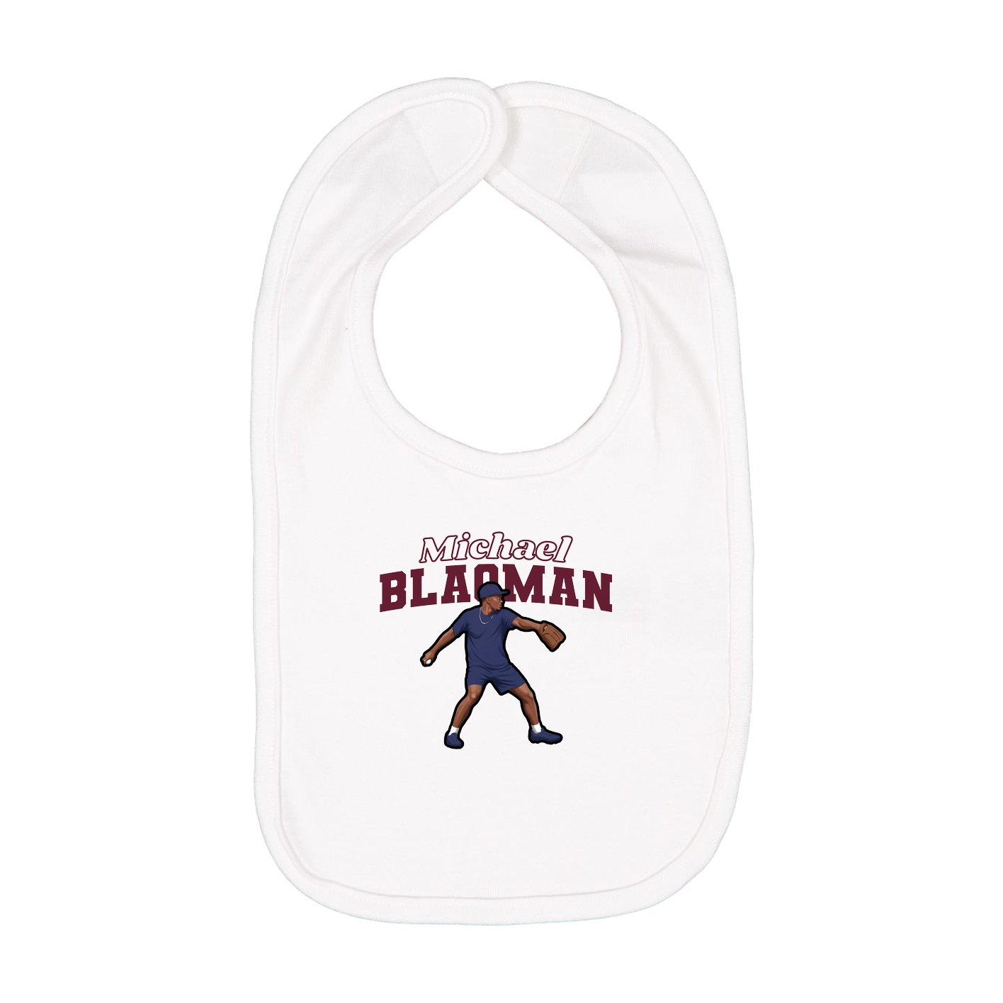 Infant Bib — Name Arch in White