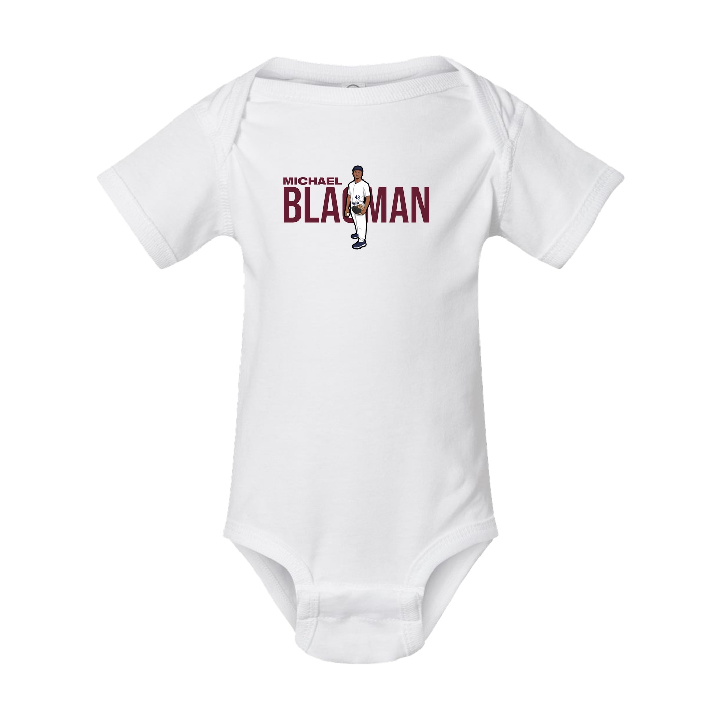Baby Onesie — Player Name in White