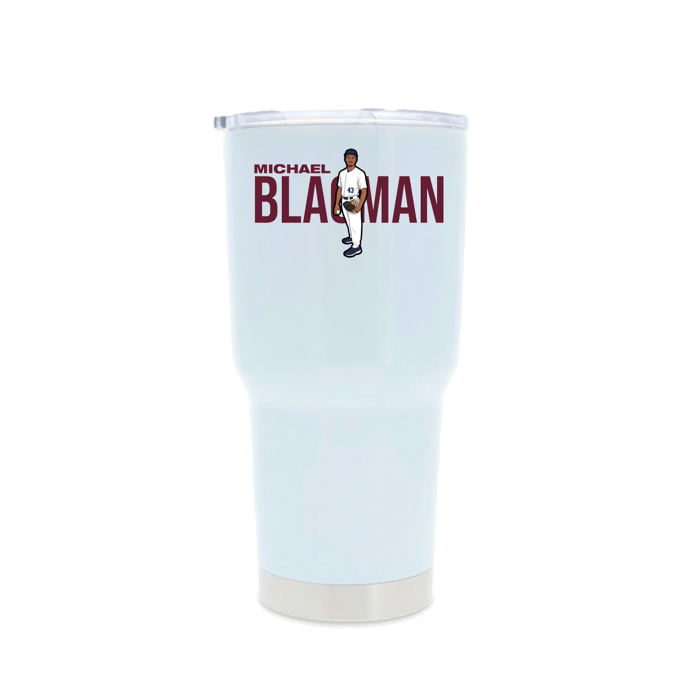 30oz Stainless Steel Tumbler — Player Name in White