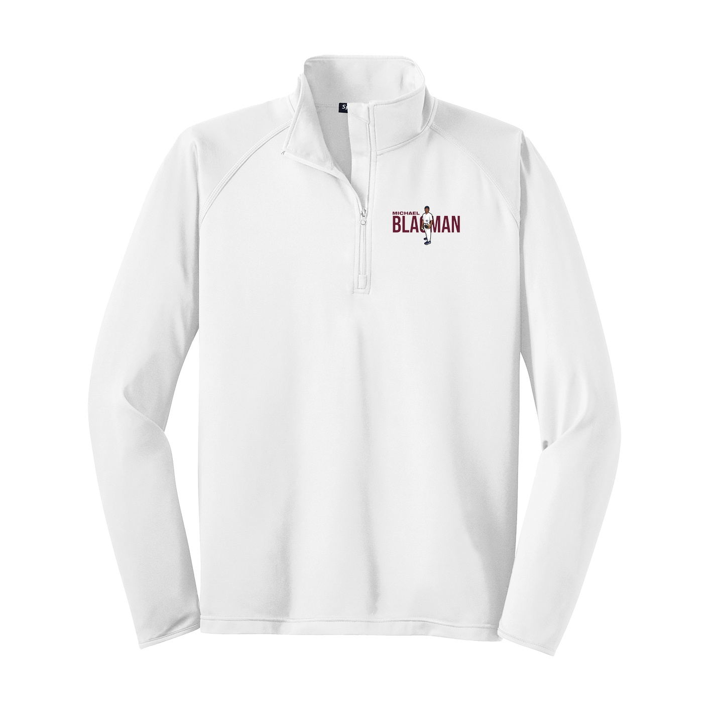 Q-Zip Pullover — Player Name in White