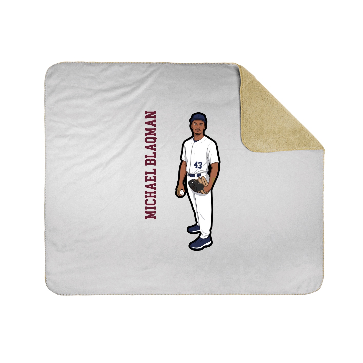 Throw Blanket — Name Vertical in White