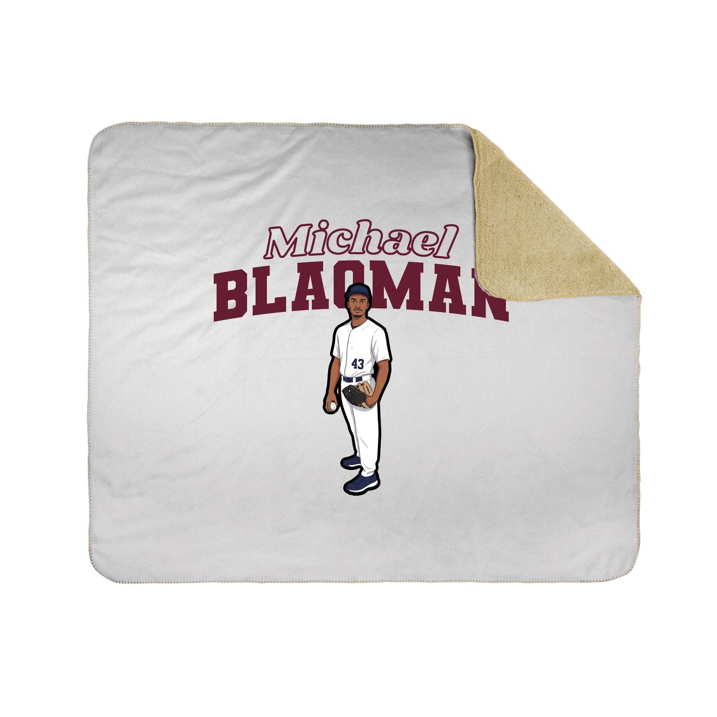 Throw Blanket — Name Arch in White