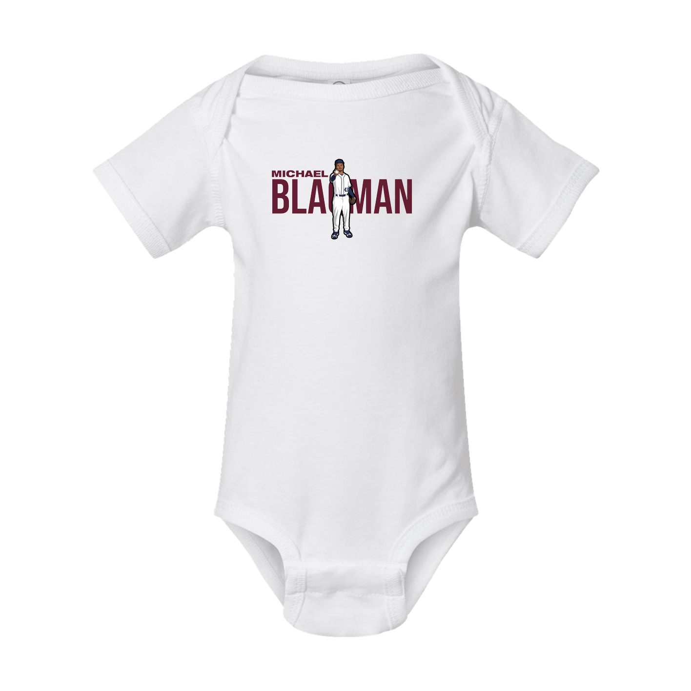 Baby Onesie — Player Name in White