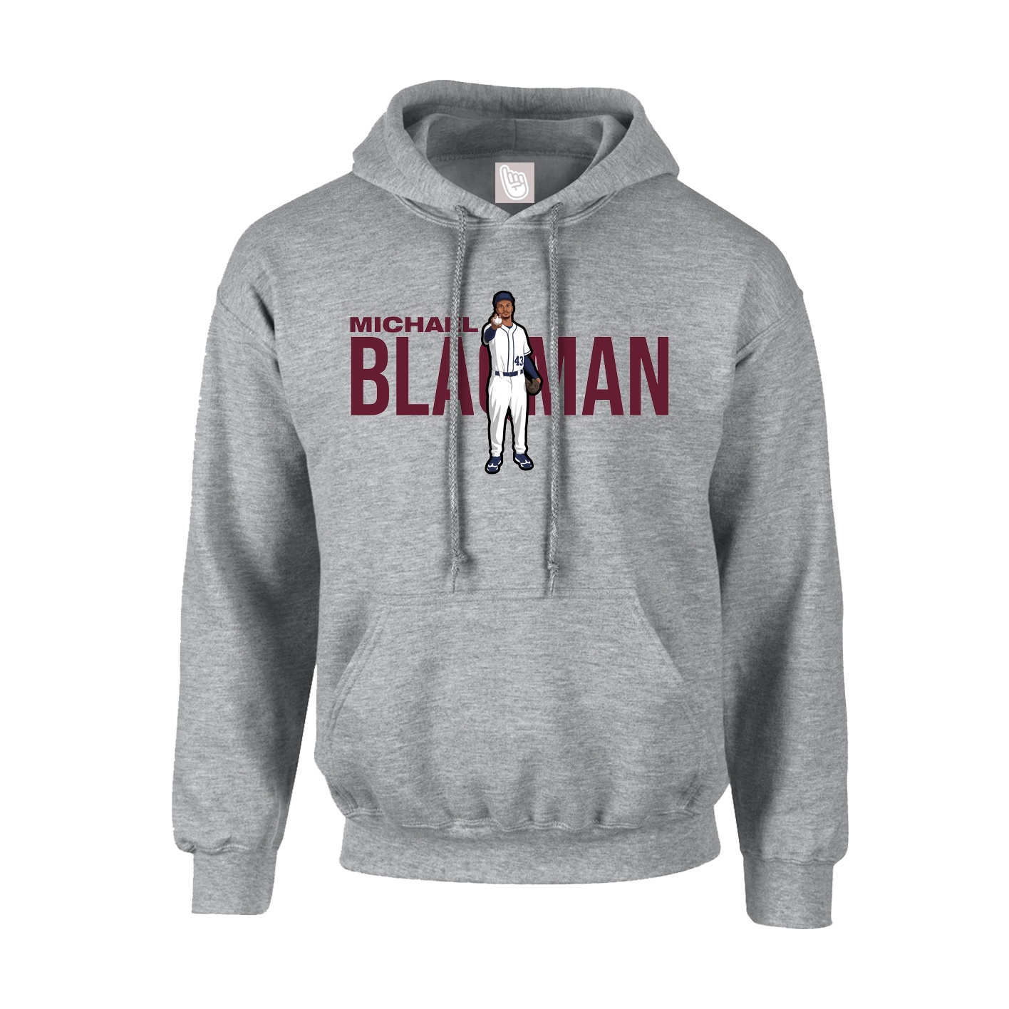 Hoodie — Player Name in Grey