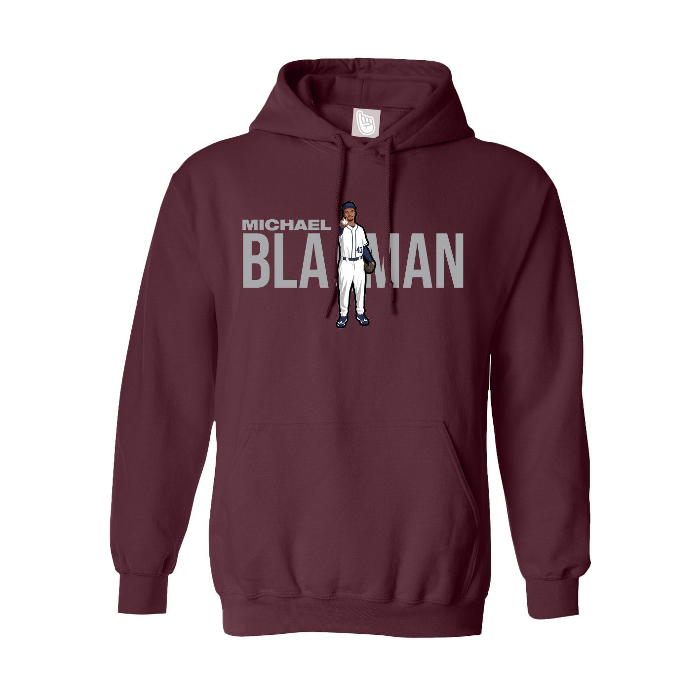 Youth Hoodie — Player Name in Maroon