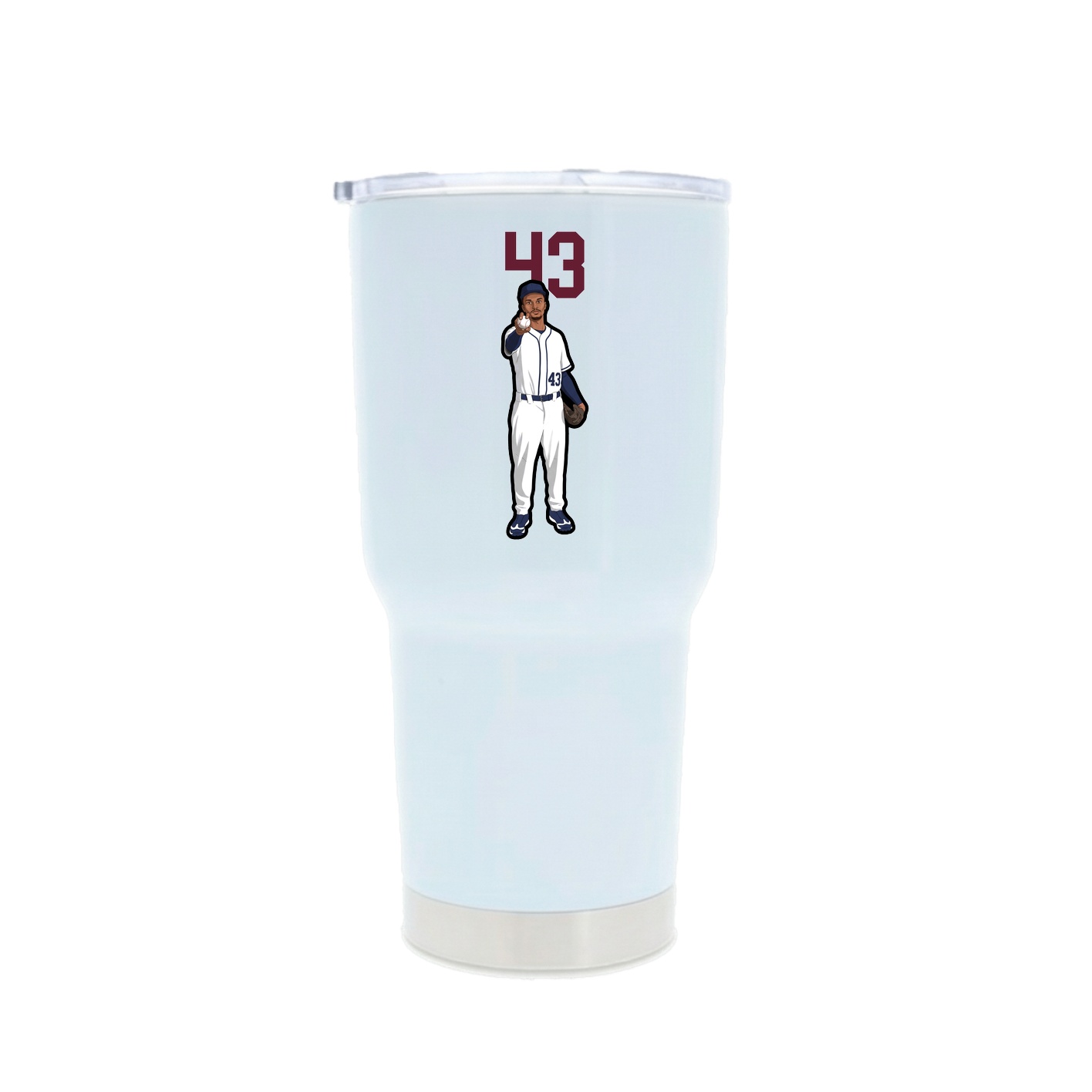 30oz Stainless Steel Tumbler — Number Top in White