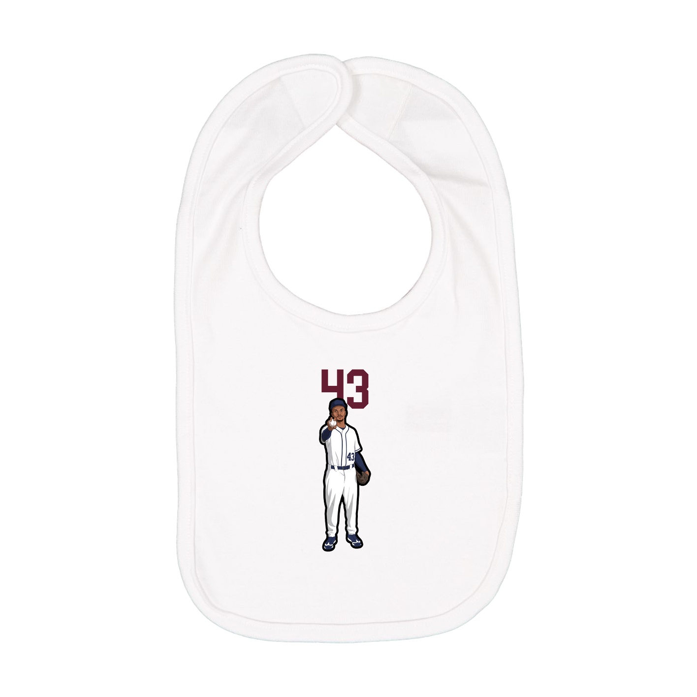 Infant Bib — Number Top in White