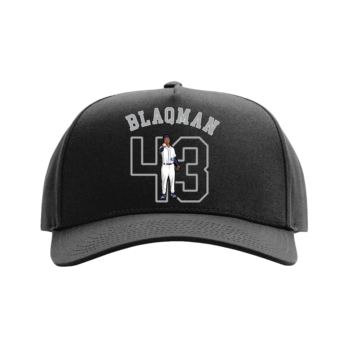 Full Fabric Five-Panel Champ Cap — Shirsey Arch in Black