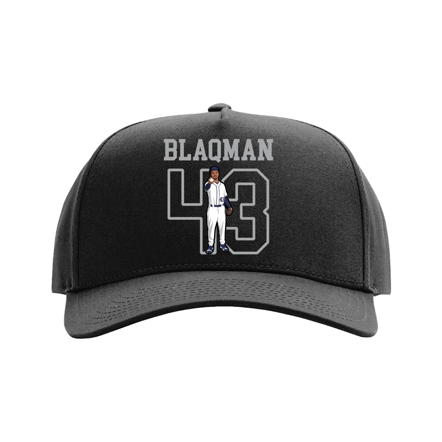 Full Fabric Five-Panel Champ Cap — Shirsey in Black