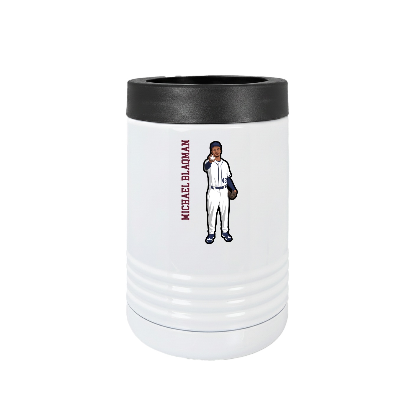 Beverage Holder — Name Vertical in White
