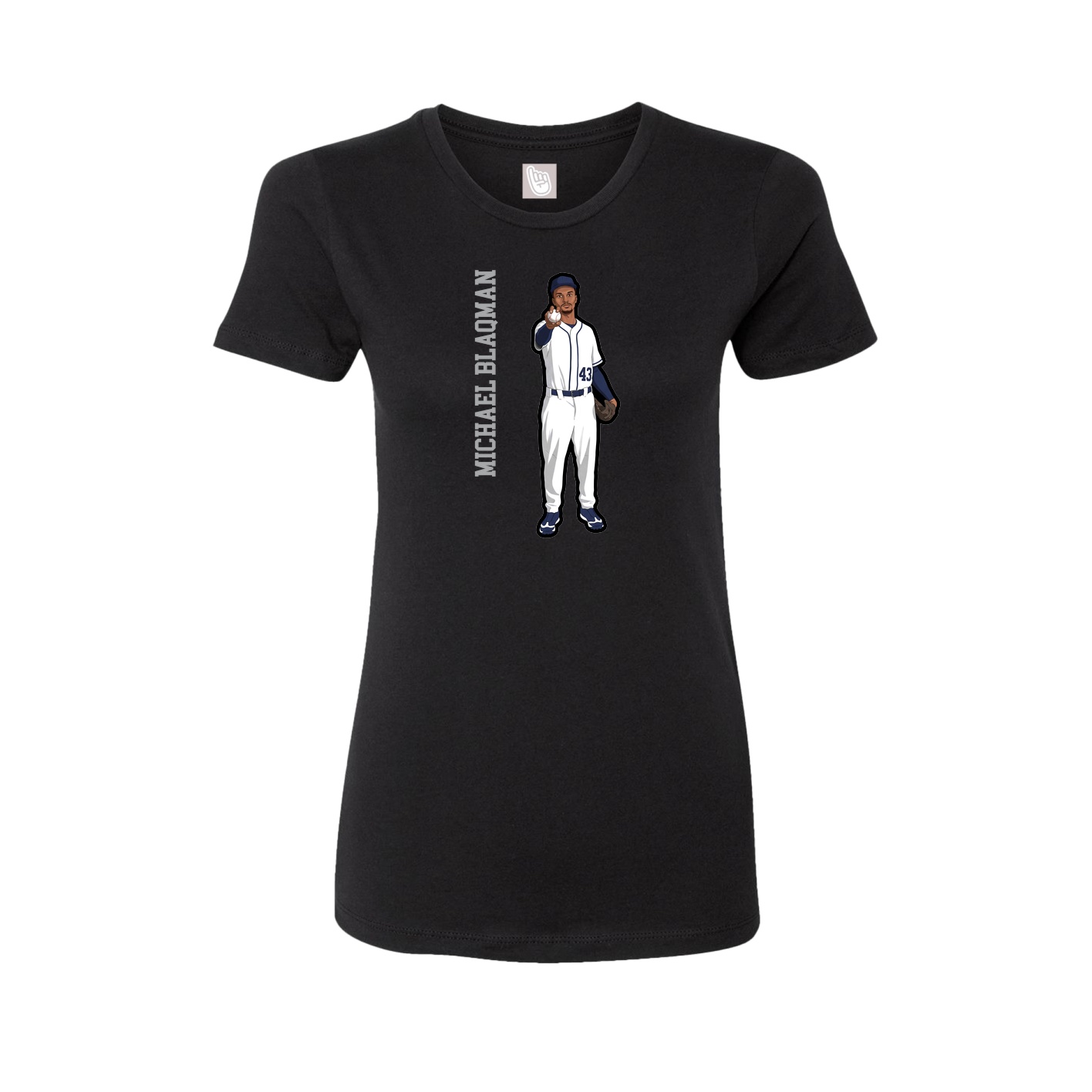 Womens Tee — Name Vertical in Black