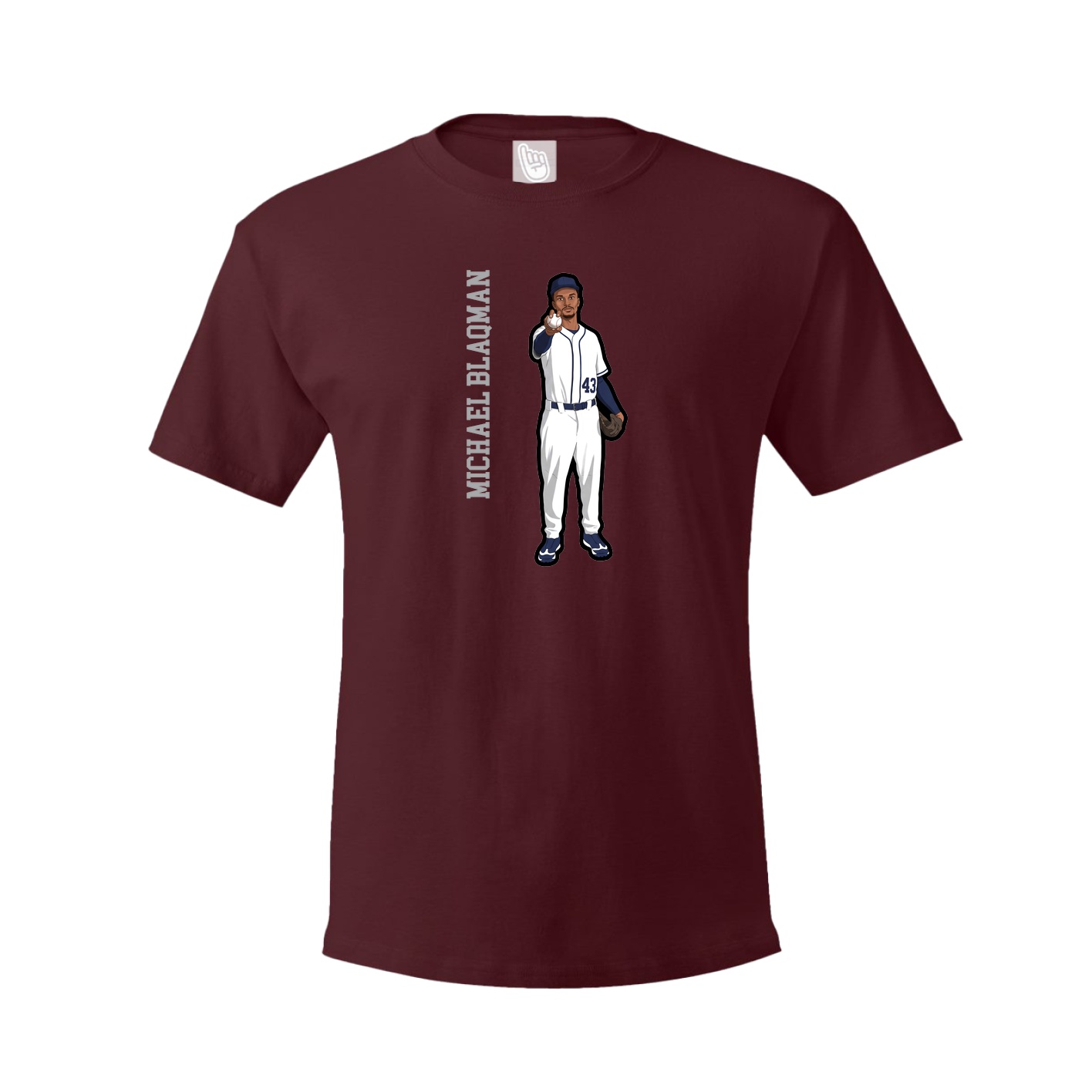 Youth Tee — Name Vertical in Maroon
