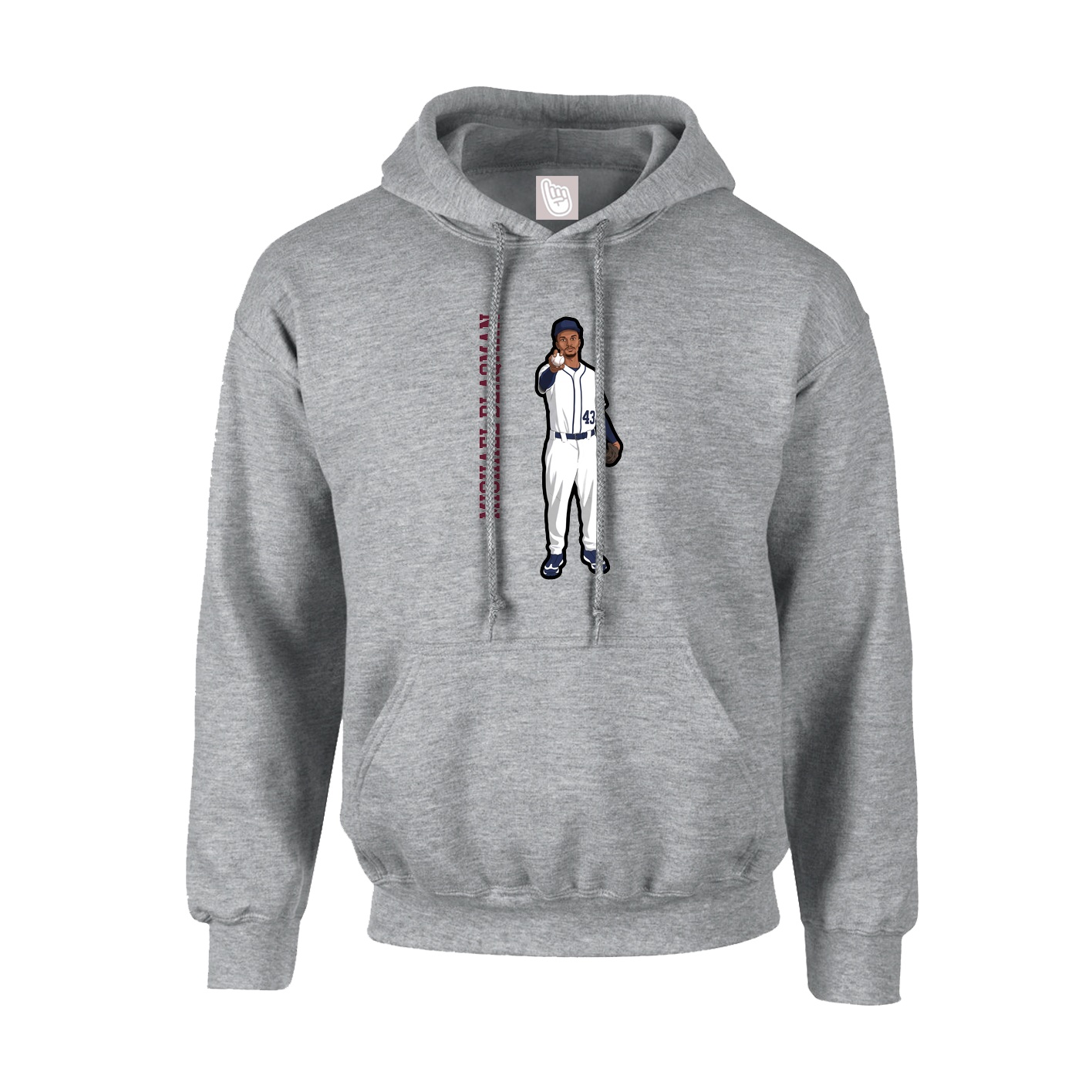 Youth Hoodie — Name Vertical in Grey