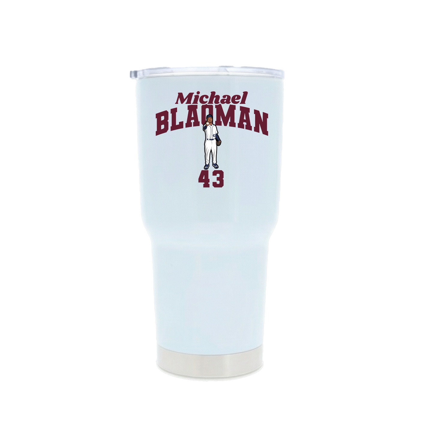 30oz Stainless Steel Tumbler — Signature Arch in White