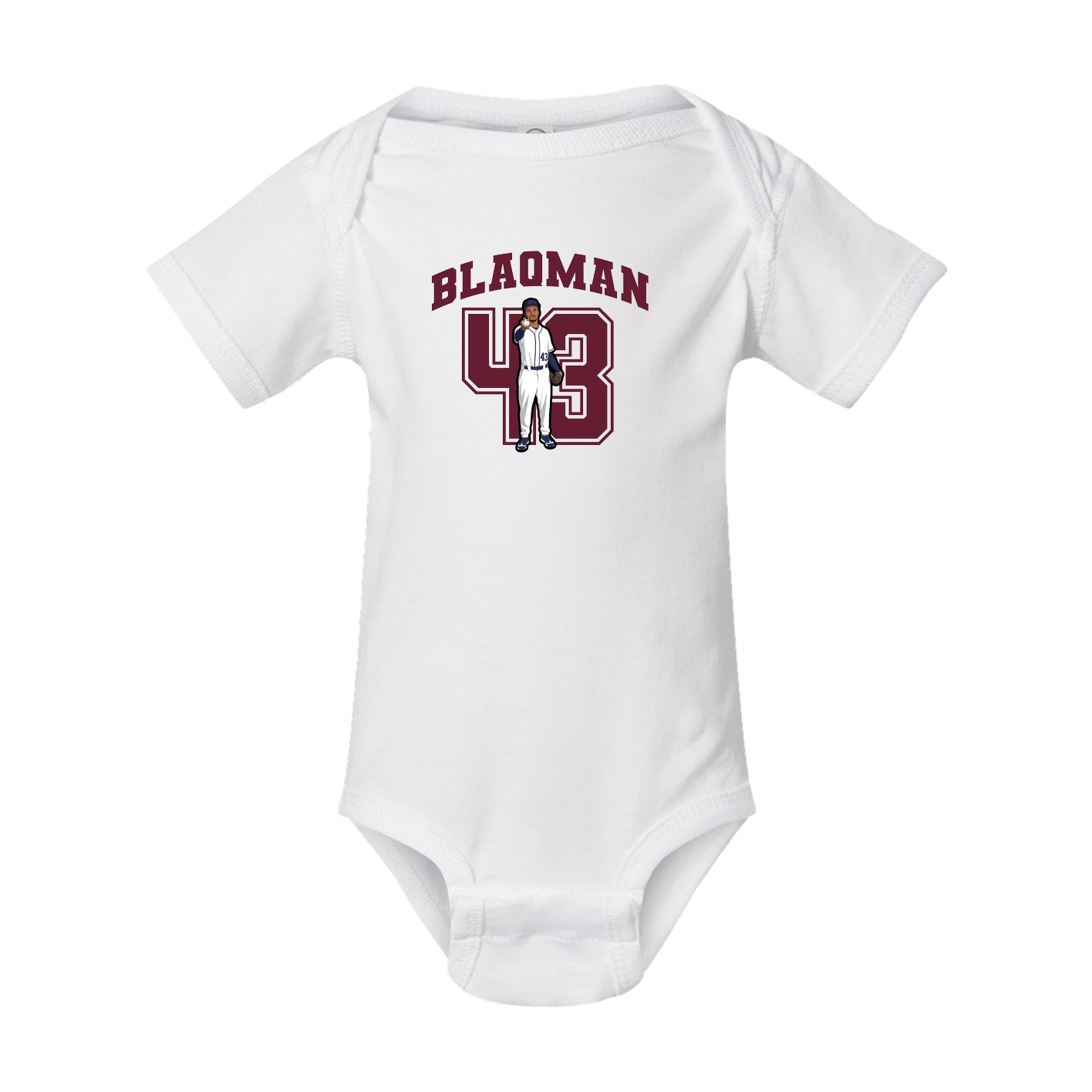 Baby Onesie — Number in White