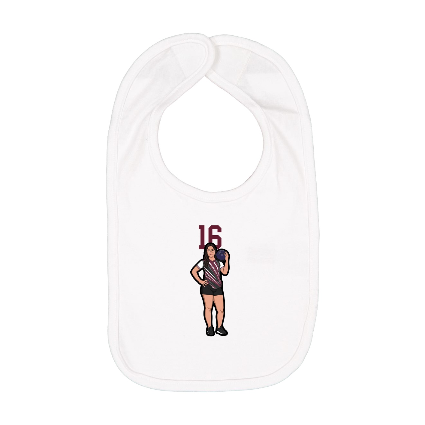 Infant Bib — Number Top in White