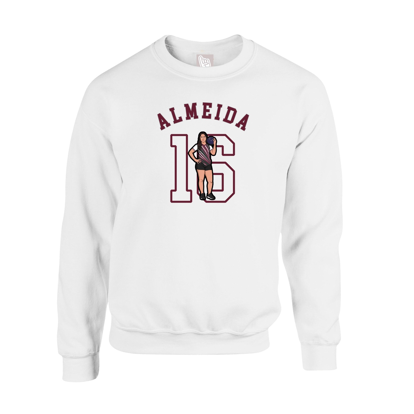 Fleece Crew — Shirsey Arch in White