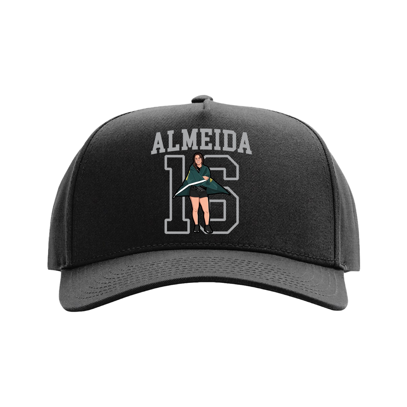 Full Fabric Five-Panel Champ Cap — Shirsey in Black