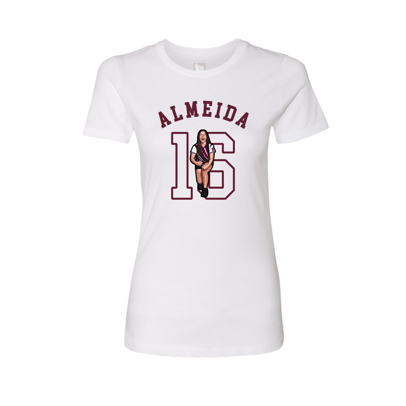 Fitted Women's Tee — Shirsey Arch in White