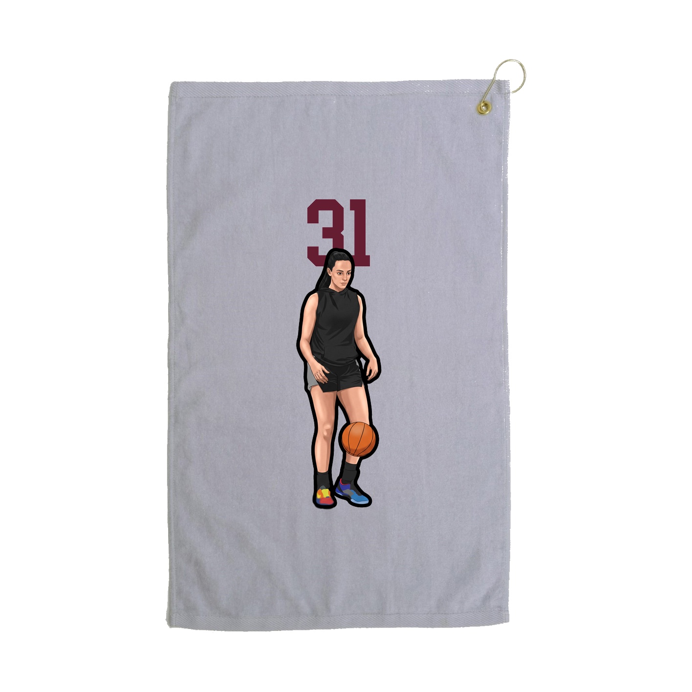 Golf Towel — Number Top in Grey