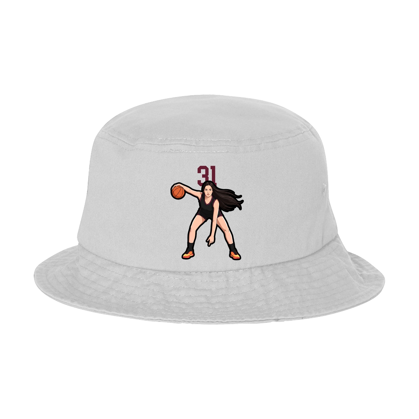 Bucket Cap — Number Top in White
